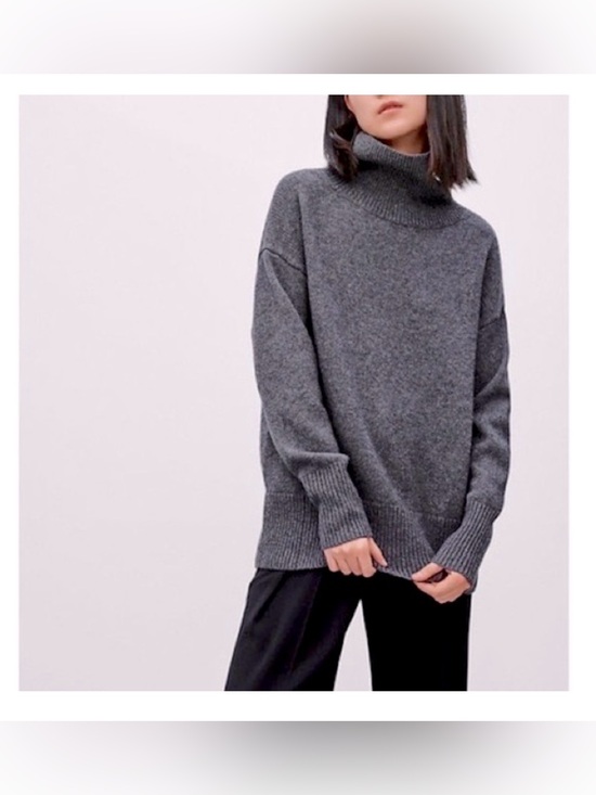 Babaton Sweaters - Aritzia Babaton Nicolas Grey Nicolas Cashmere Wool Turtleneck Sweater Size XS